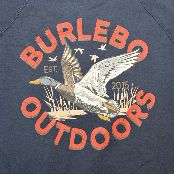 BURLEBO Other - Burlebo Hoodie Mens 2XL‎ Navy Pullover Duck Graphic Hunting Outdoors Sweatshirt